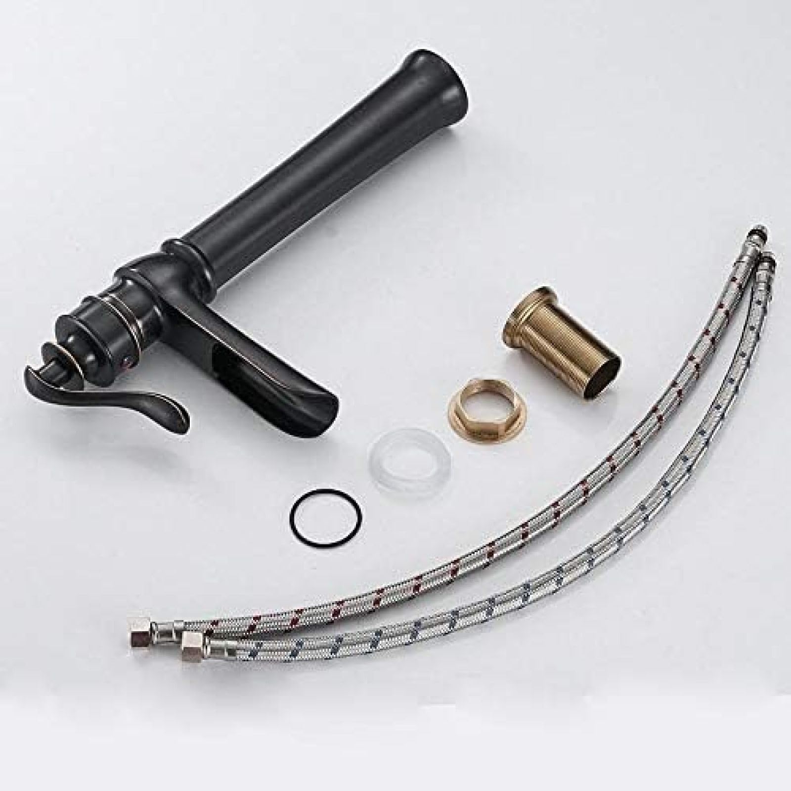 Waterfall Single Handle Basin Vanity Sink Vessel Bathroom Faucet Tall Mixer Tap Kitchen Sink Faucet — view 4