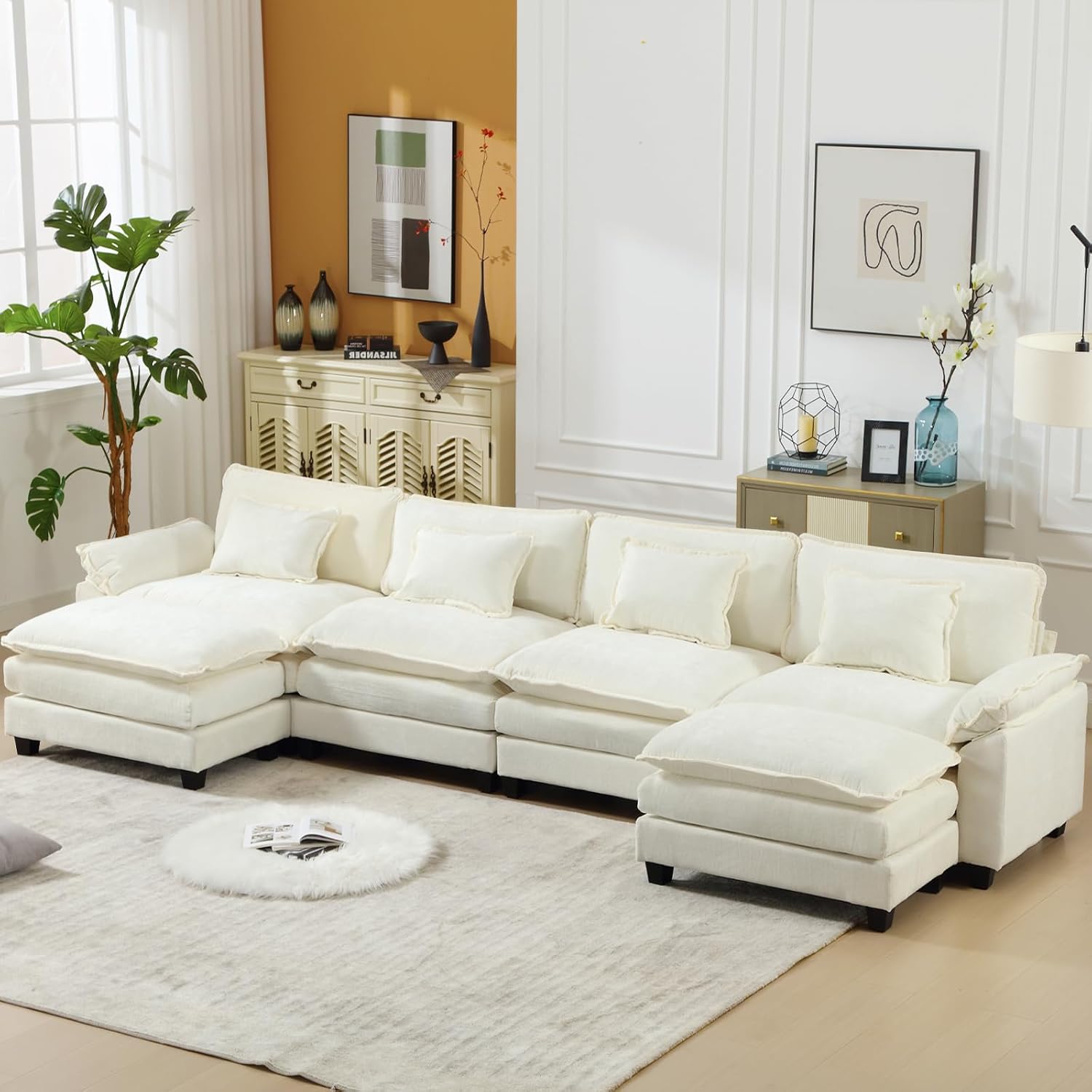 Amazon.com: VUYUYU 154" Oversized Modern U Shaped Sectional Sofa with ...