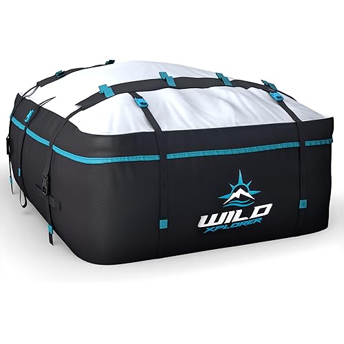 Rooftop Cargo Carrier - 19 Cubic Feet (XL), Waterproof Soft Shell Car Roof Cargo Carrier, Heavy Duty Car Top Luggage Cargo Bag with Patented Door Hooks and Non-Slip Mat