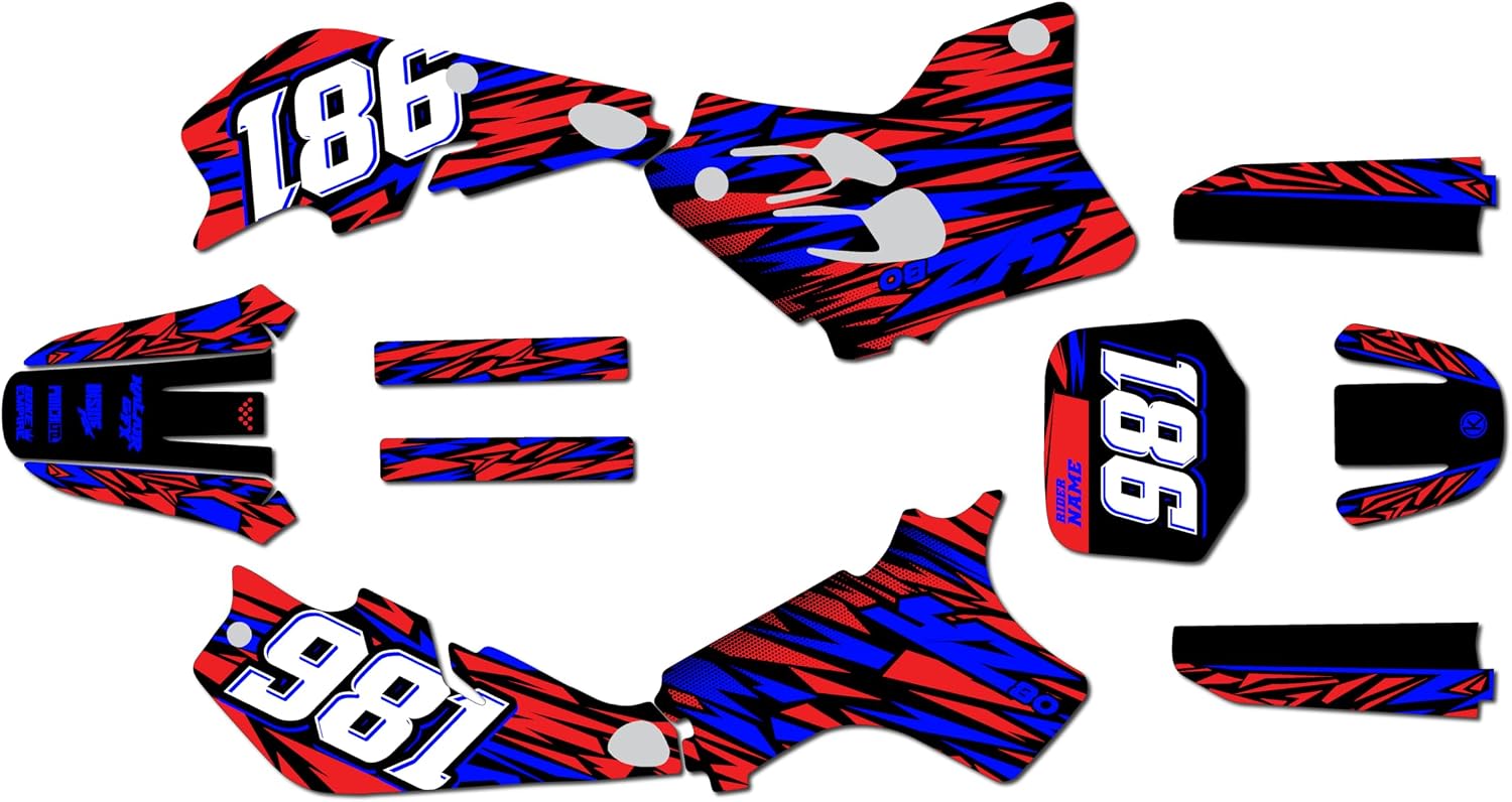 Graphics Kit for Yamaha YZ80 (1993-2001) Twitch Series Red 9 Mil-Dirt bike Custom Racing Graphics Decals Stickers Kit, no-plastics