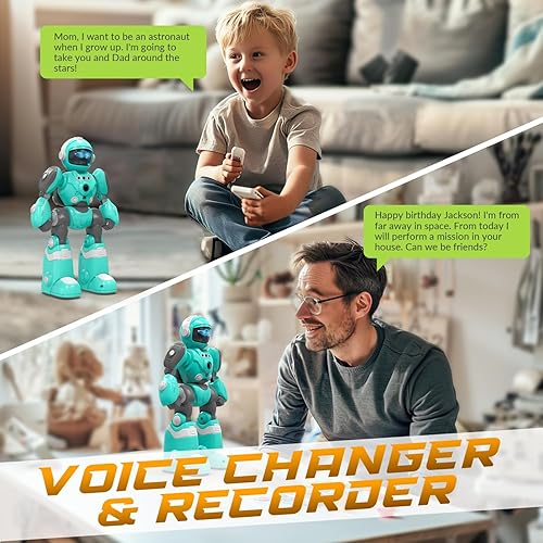 Miniatura 3 de STEMTRON Juguetes robot para niños, robot programable de control remoto con función de voz de grabación mágica, detección inteligente de gestos,