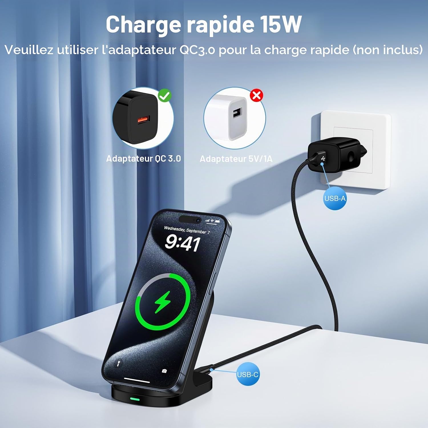 chargeur induction samsung – vue détaillée