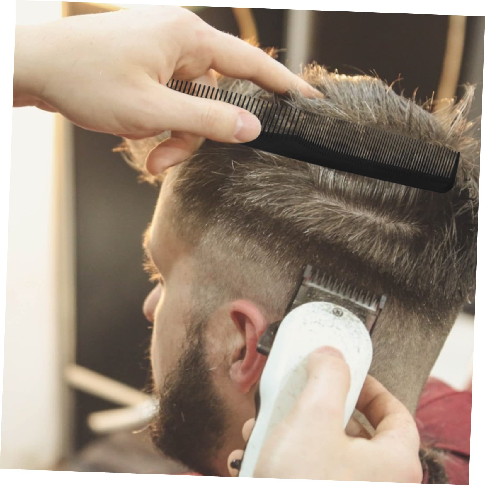 Mikinona Kit de Tijeras para Peluquería en Acero Inoxidable con Acabado Liso y Diseño Negro, Herramienta Profesional para Cortar y Peinar el Cabello en Casa o Salón