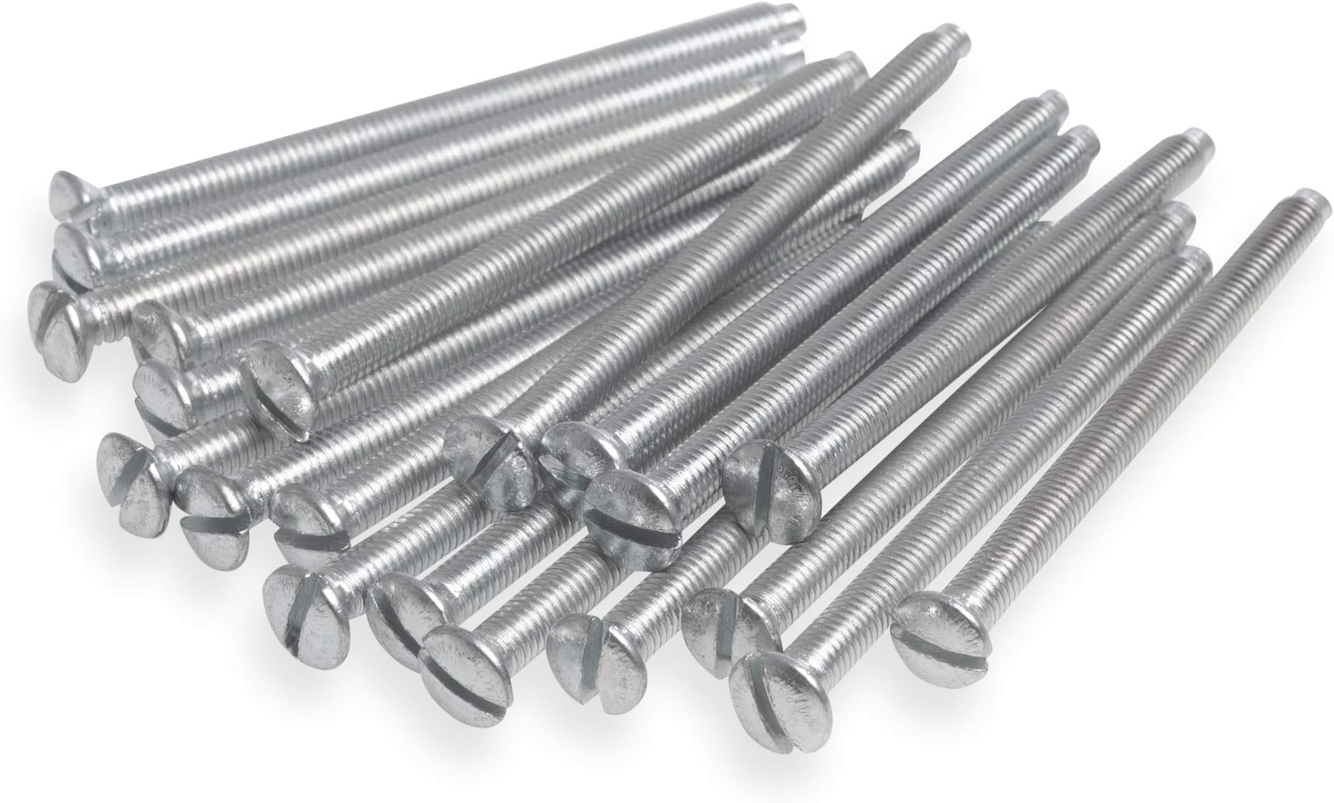 Pack of 20 M3.5x35mm Long Electrical Machine Screws for Light Switch and Plug Sockets Bright Zinc Plated DIY Plated Screw Raised Slotted Head