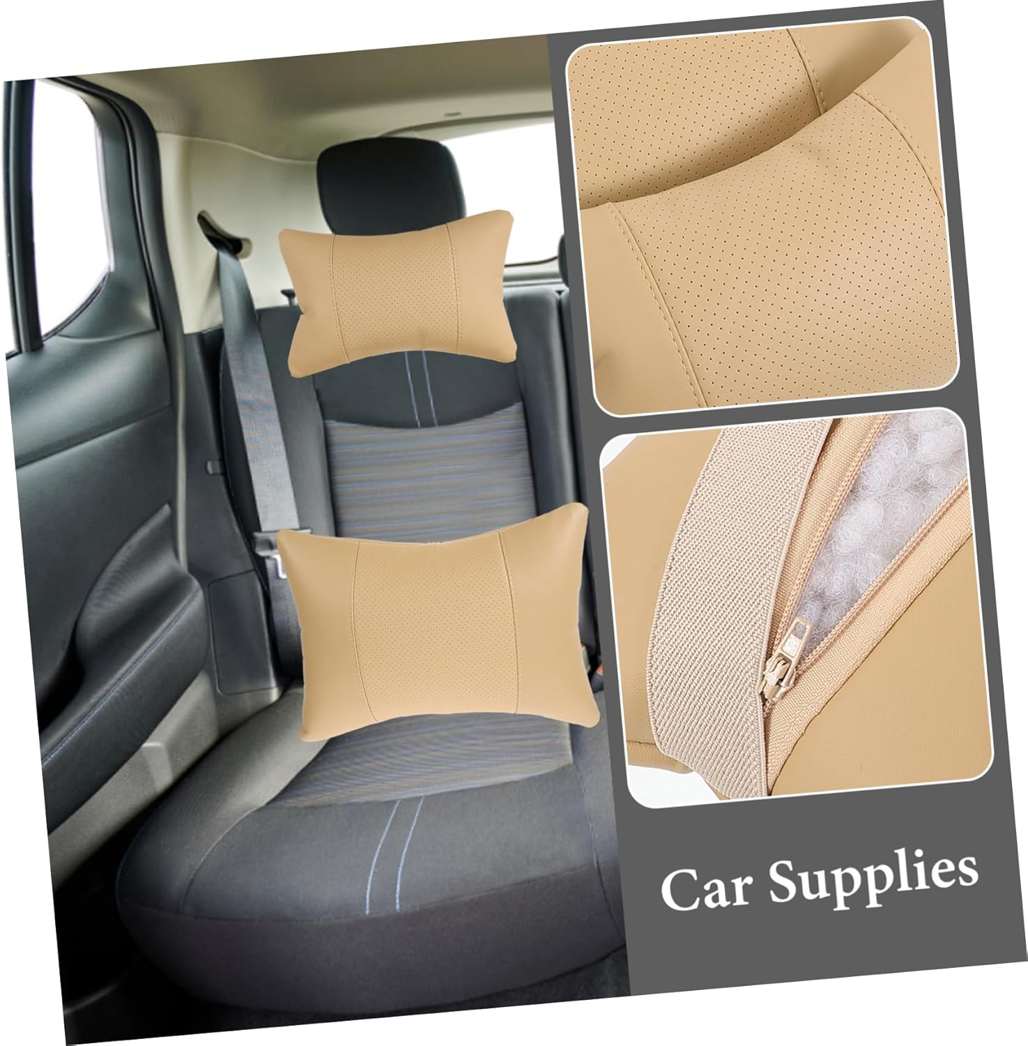 1set Car Neck Support Pillow Ergonomic Headrest Lumbar Cushion for Comfortable Driving Breathable Natural Easy to Clean Seasons