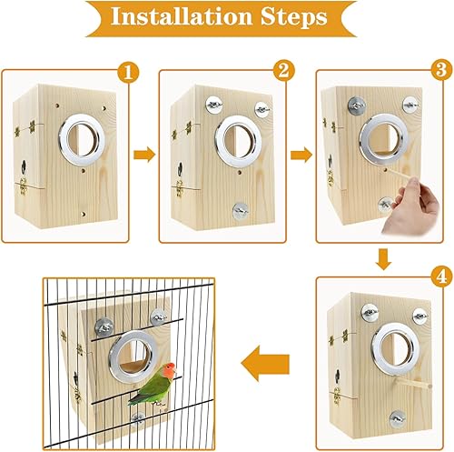 Miniatura 3 de Caja nido de pájaros, periquitos, caja nido de cría de pájaros, casa de nido de pájaros, caja de cría transparente de acrílico de madera para