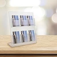 Vista 6 de Source One - Tarjetero vertical transparente de bolsillo de lujo, encimera (1 paquete, 2 niveles 8 bolsillos)