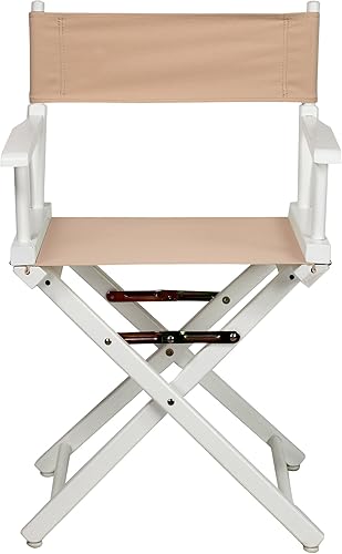 Miniatura 8 de Casual Home - Silla de director de 18.0 in, marco blanco con lona marrón