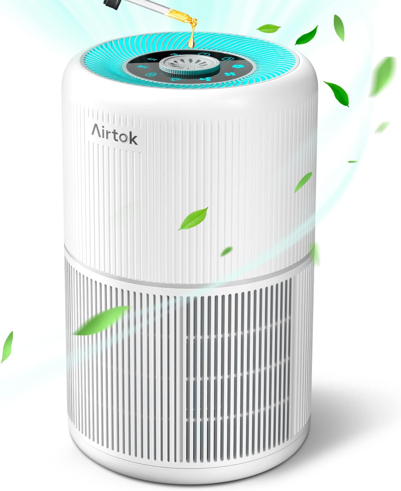 HEPA Air Purifier for Bedroom Home with Fragrance Sponges | 4-In-1 H13 True HEPA Air Filter for Smoke Dust Pollen Pet Dander Odors,99.97% Removal to 0.1 Microns | Ozone-Free, Night Light