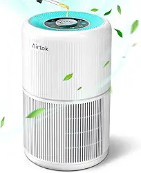 AIRTOK HEPA Purificador de ar para quarto e casa com esponjas perfumadas | Filtro de ar HEPA 4 em 1 para odores de poeira de fumaça, pólen de pelos de animais de estimação, 99,97% de remoção de 0,1 mícron | Livre de ozônio, luz noturna