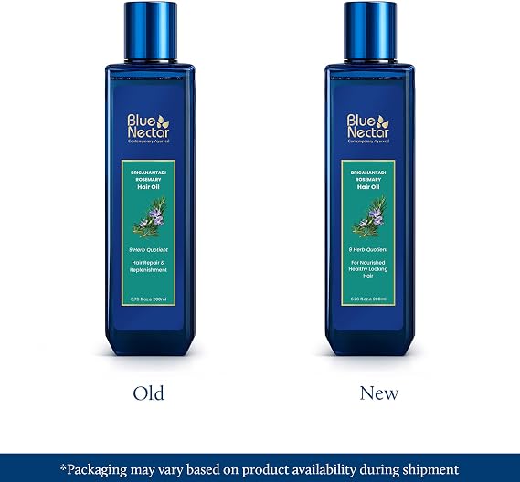 Blue Nectar Rosemary Hair Oil with Bhringraj for Healthy Scalp & Hair Care