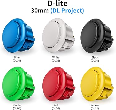 QANBA D-lite アーケードボタン オリジナルボタン スナップインジョイスティック アーケードボタン DIYアーケードマシン用 30mm プッシュボタンスイッチ箱入り30mm グリーンDL05 24個