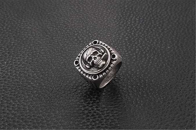 Men's Stainless Steel Skull Head Ring – Punk Rock Biker Hip Hop Non-Mainstream Style Ring For Men & Women