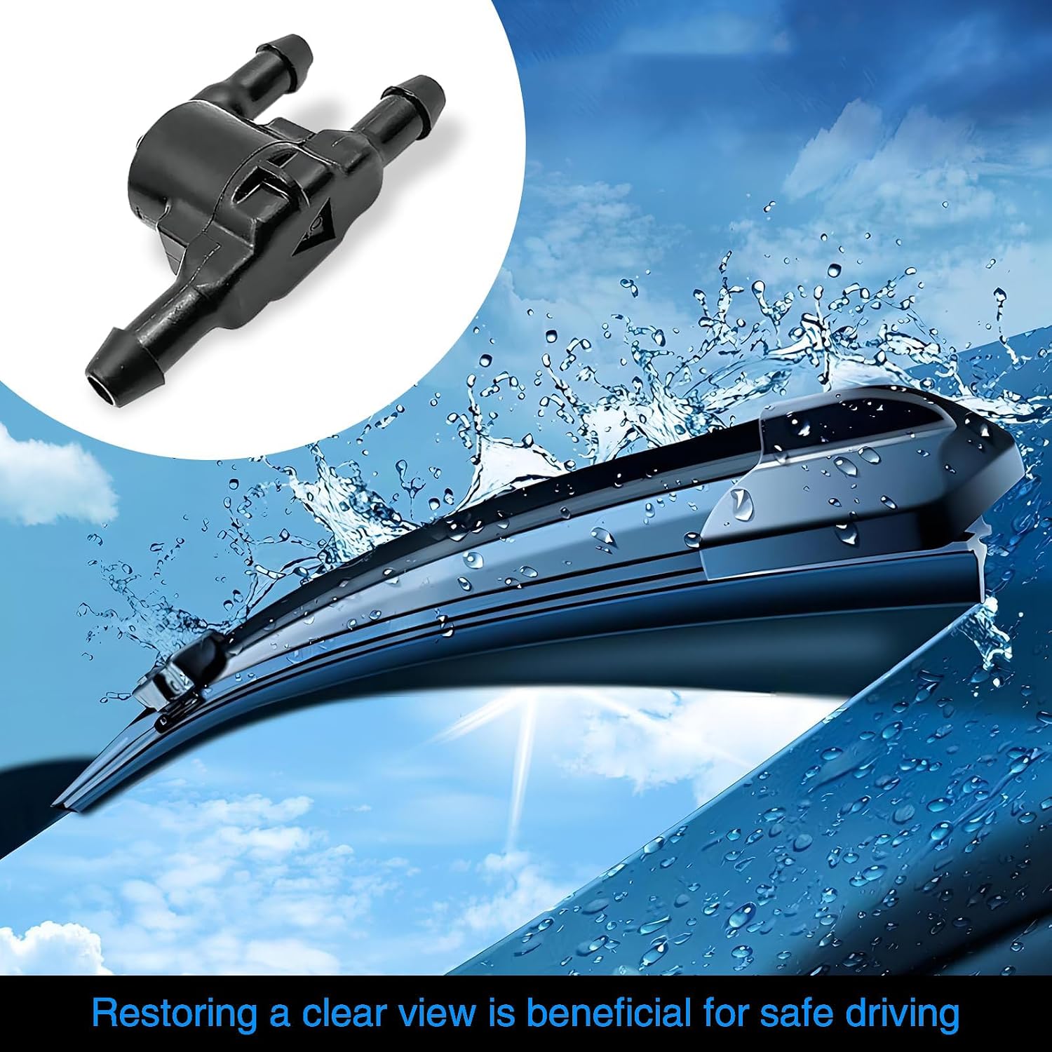 Unifizz 2 PCS Car Windshield Wiper Washer Check Valve, Wiper Spray Pipe Cleaning Connector Accessory for Toyota 3 Port Cleaning Nozzle Replacement 8532128020,