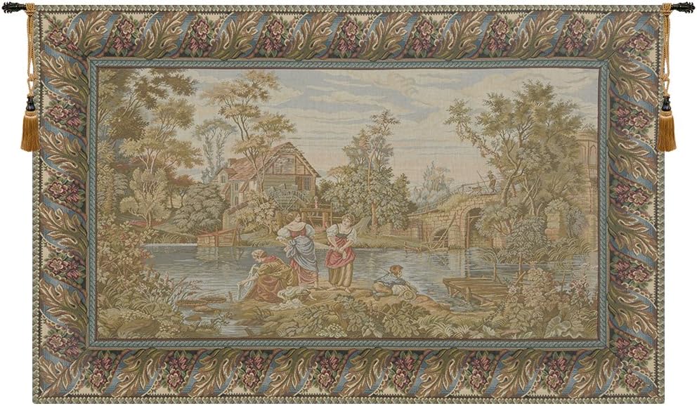 C Charlotte Home Furnishings Inc Pastorella italian Tapestry Wall Hanging | Viscose Cotton and Polyester Blend Wall Art | 18 in. x 15 in | Home Decor Accents | Inspired by Francois Boucher