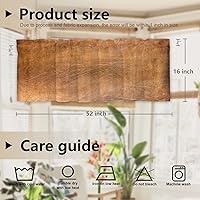 Vista 5 de Cenefas de cocina modernas con patrón de cobre marrón dorado para ventanas, cenefas opacas abstractas de marcas de arañazos y cortinas opacas