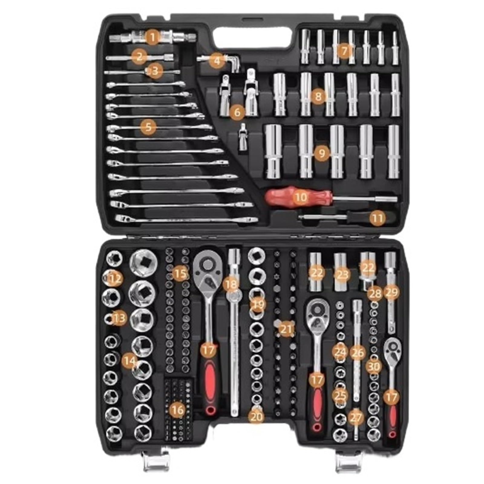 ZGUOUZANTYE Ratcheting Wrench Set, 46/74/216pc Socket Wrench Set, Ratchet Tool Sets, Mechanical and Automotive Repair Combination(Dark Purple)