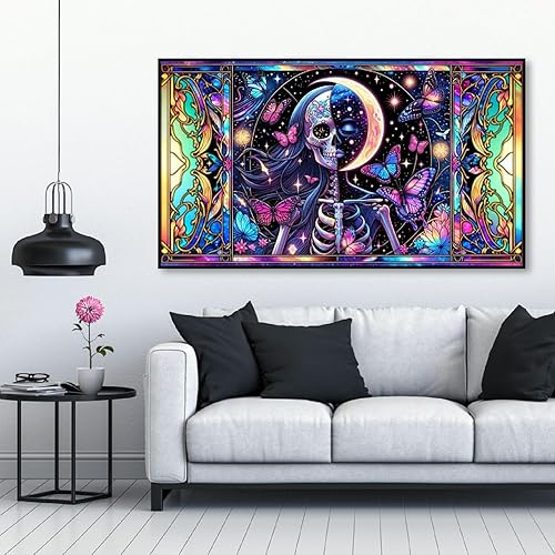 Miniatura 7 de pchmcu Pintura de diamante 5D Luna, kits de pintura de diamantes grandes para adultos, arte y manualidades con diamantes de imitación de cristal de