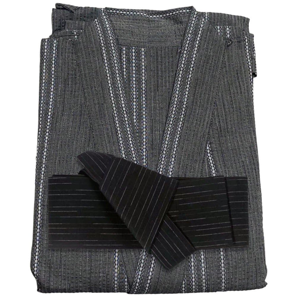 Japonés Tradicional Yukata Hombres Kimono Largo Yukata De Baño Suelta con Cinturón para Hogar Sauna Cosplay