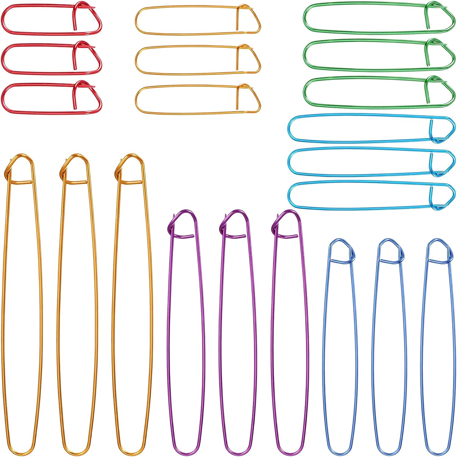 21Pcs Stitch Holders for Knitting, 7Sizes Yarn Needle Stitch Marker