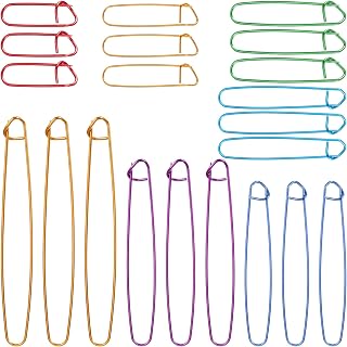 21Pcs Stitch Holders for Knitting, 7Sizes Yarn Needle Stitch Marker | Colorful Knitting Stitch Holders, Aluminum Crochet Stitch Holders Markers for Sweaters Scarves Socks Diy Quilting Sewing