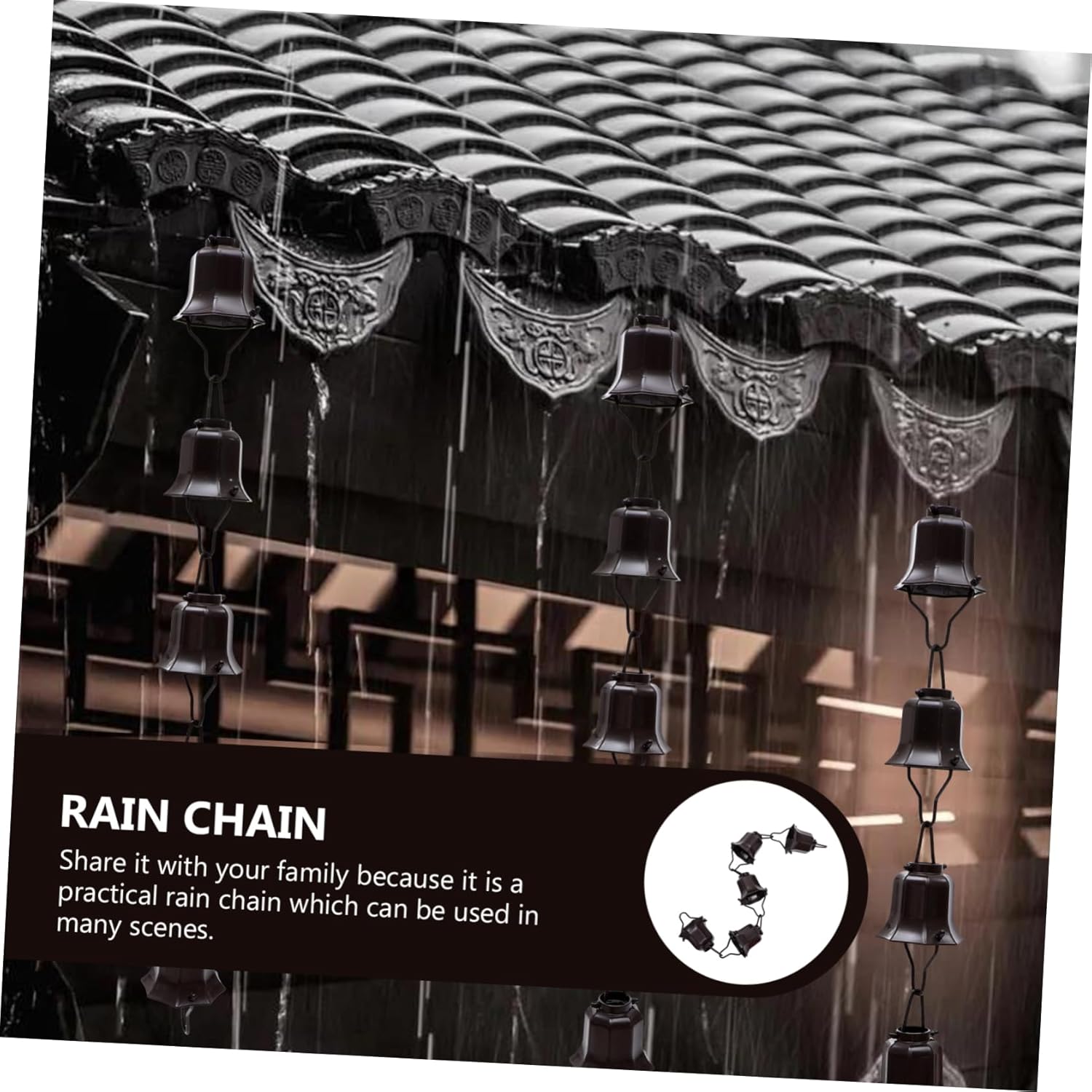 balacoo 1pc Decorative Rain Chain for Gutters Downspout Alternative for and Temples Rain Drainage Attractive Outdoor Decor