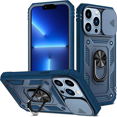 Vista 113 de Korecase Funda de protección para iPhone 12 y 12 Pro Ring Case con cubierta para lente de cámara, grado militar, resistente, de doble capa, cuerpo