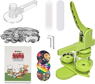 Sponsored Ad - wuyule Installation-Free Button Badge Maker Machine 2.25Inch/58MM, DIY Button Machine Kit, Green Button Pre...