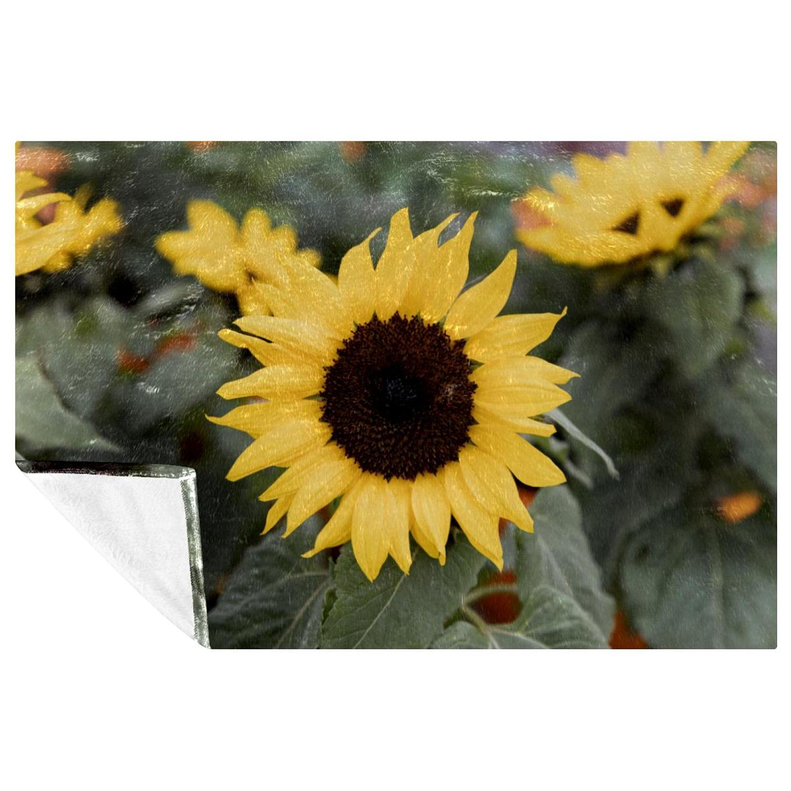 Couverture douce tournesol pour pique-nique et camping en plein air