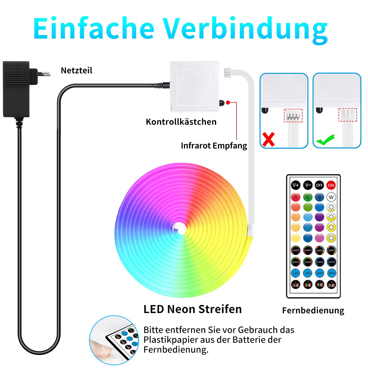 Segrass Tira de luz de neón LED, DC 24V 10M RGB LED tira de luz de neón App control remoto flexible impermeable neón tira de luz LED para dormitorio, sala de juegos, decoración exterior