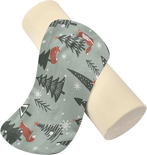 Miniatura 4 de Foxes Firtrees Bolster Pillow Yoga Neck Roll Pillow Cover Round Pillow Insert 17 Inch for Knee Support Pillow Cervical Cylinder