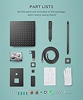 Vista 7 de FORIOUS Sistema de ducha negro - Cabezales de ducha de lluvia de 12 pulgadas con rociador de mano, juego de grifo de ducha con válvula de presión