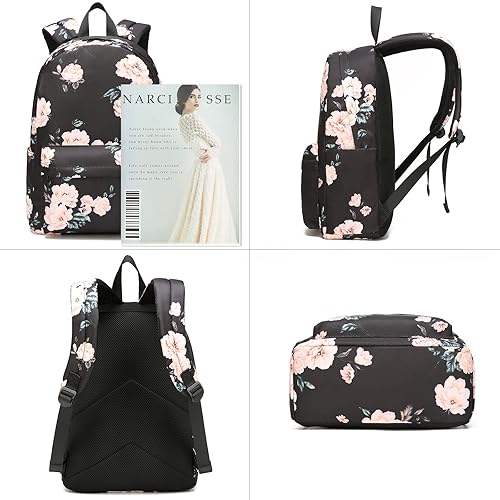 Miniatura 6 de Pawsky Juego de mochila escolar de lona ligera para adolescentes, niñas, mujeres, niños, bolsa de libros universitaria para laptop de 14 pulgadas,