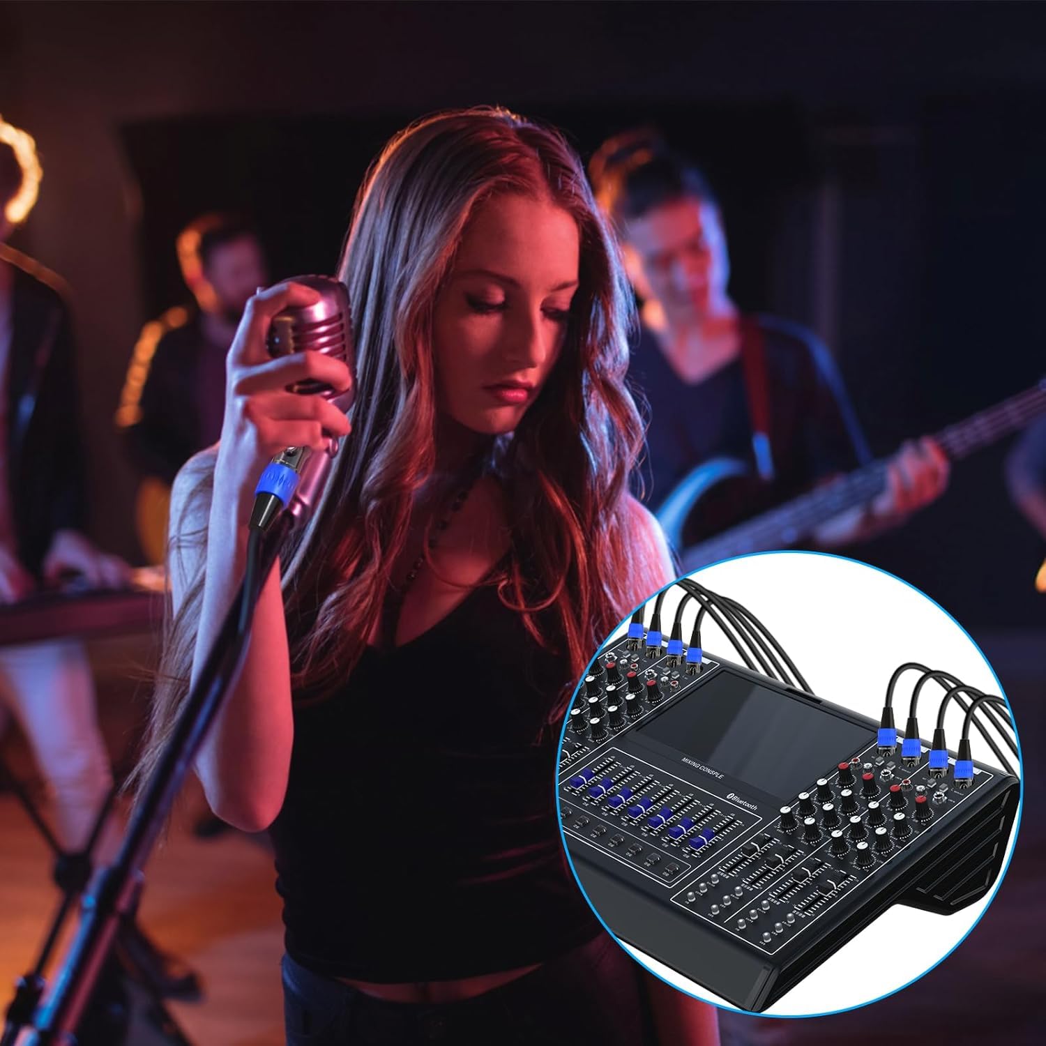 XLR Cables 25ft 6Packs, Microphone Cables, XLR Speaker Cable Male to Female 3-pins Gold-Plated Mic Cable for Speaker Systems, Radio Station