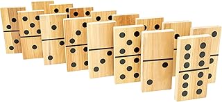 TP Toys Giant Wooden Dominoes Outdoor Family Game for Kids Ages 3+ with 28 Hand-Crafted Premium Tiles for Indoor or Outdoor Play made with FSC Wood