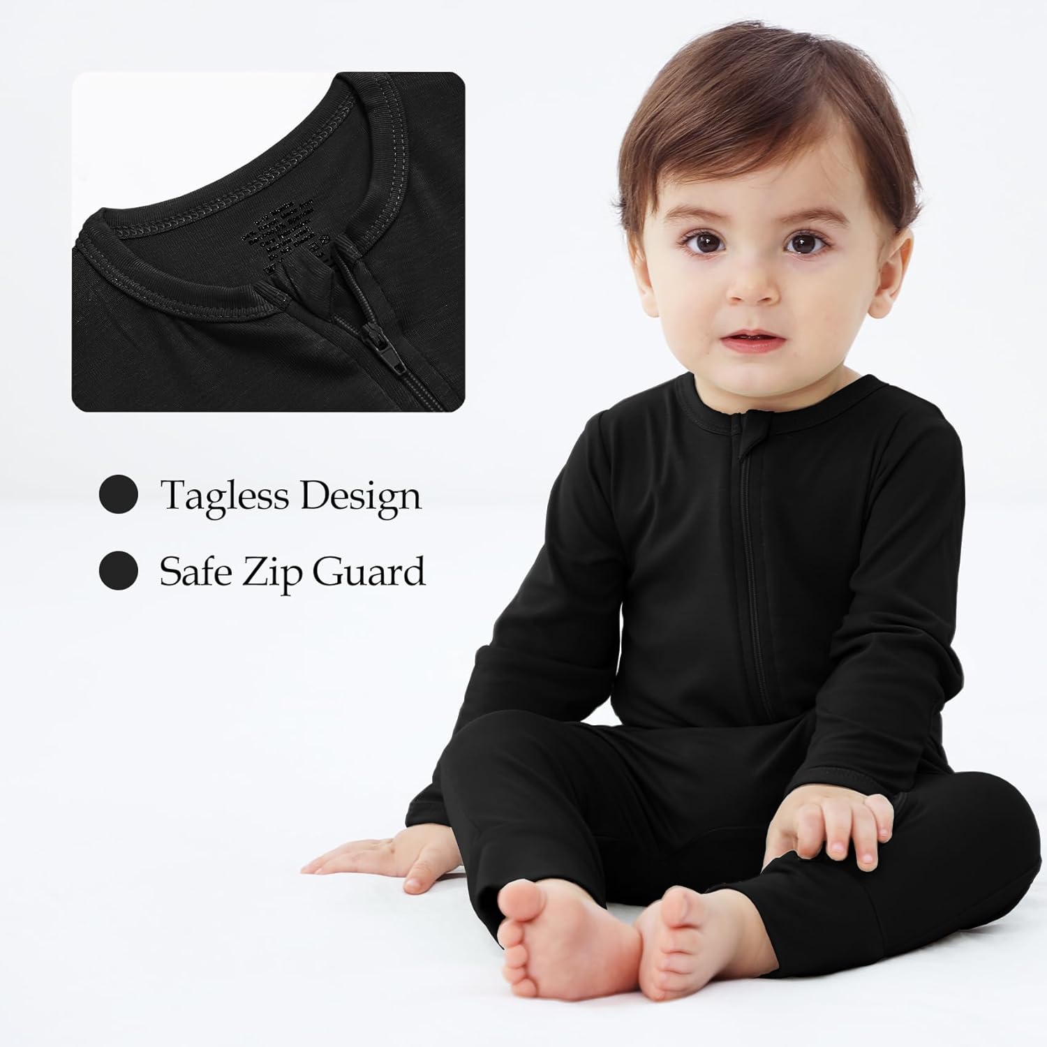 Rayon from Bamboo Baby Pajamas, Baby Sleeper with Mitten Cuffs and 2 Way Zipper, Rompers for Baby Boy Girls 0-24 Months - Image 2