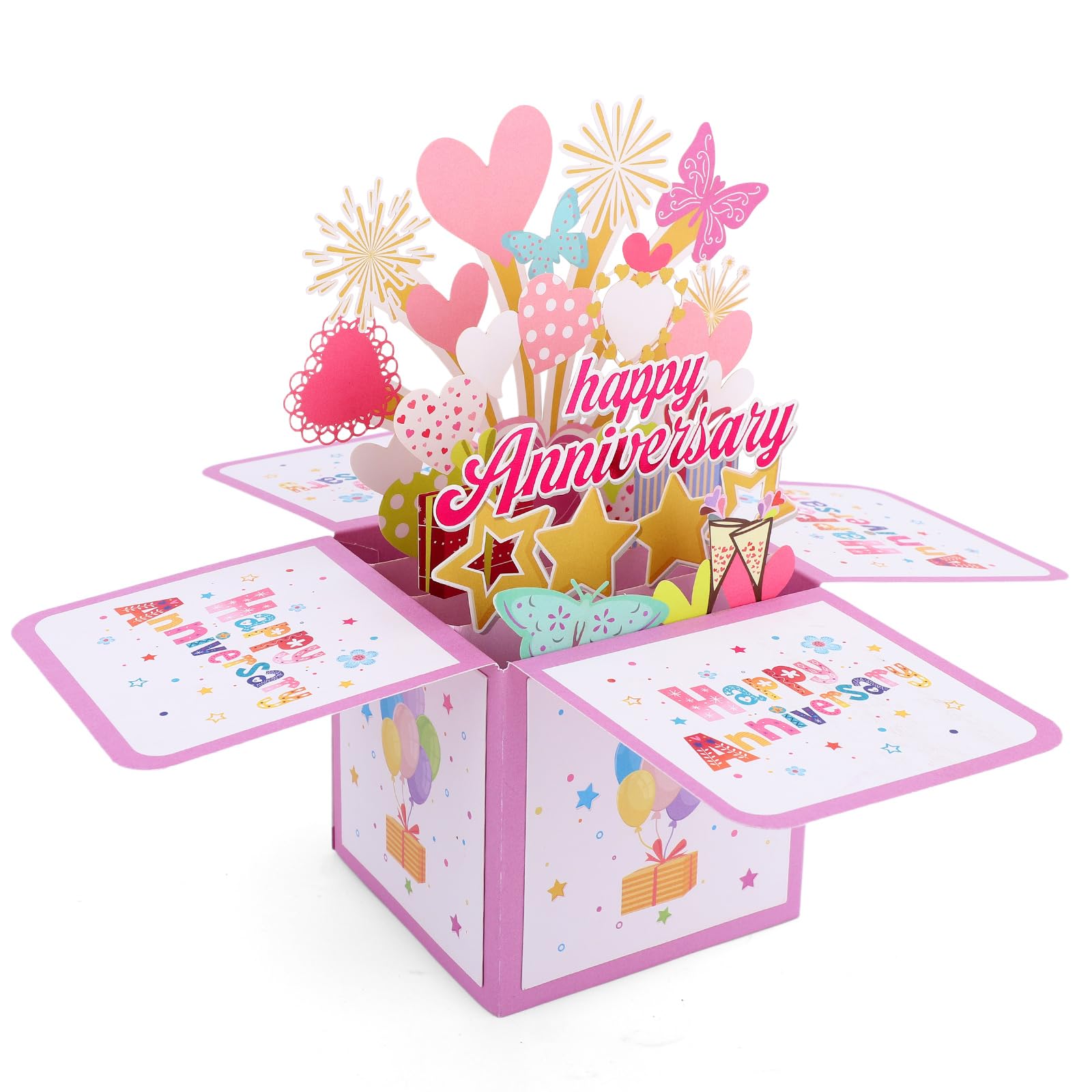 3D Pop Up Anniversary Card,Heart Balloon Card,Valentines Day Card,Wedding