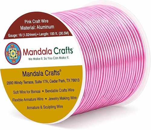 Vista 284 de Mandala Crafts - Alambre de aluminio anodizado de calibre 10 para manualidades de joyería - 32 pies de alambre flexible de cobre coloreado - Doble