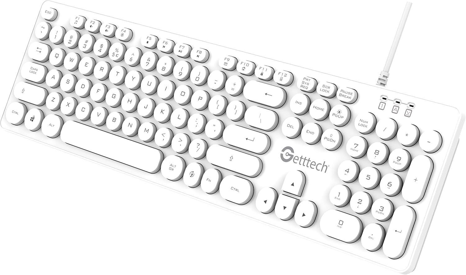 GETTTECH Backlit Keyboard Ignite, White - SKU: GTI-28201B