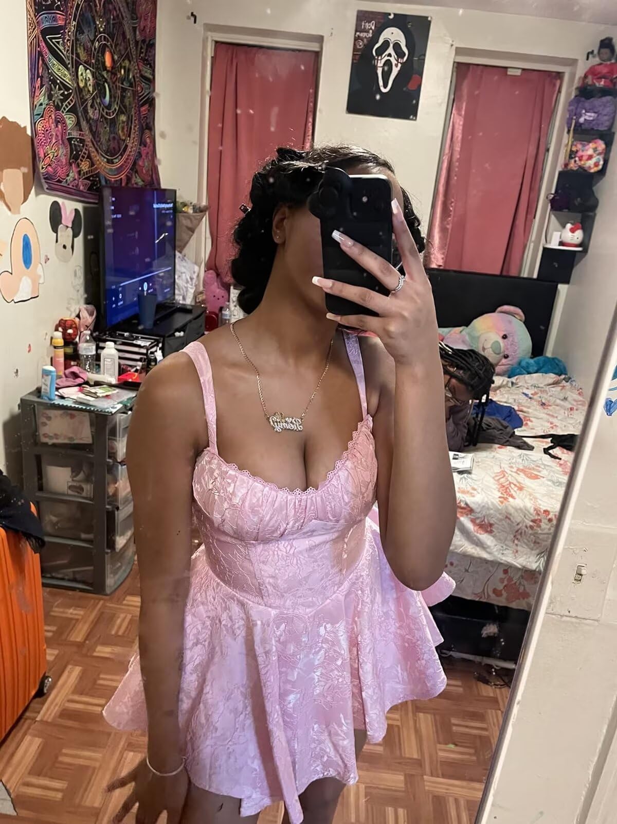 Vestidos cortos de satén con apliques de lazos, corsé y vestido de graduación, mini vestidos de cóctel HOCO para adolescentes