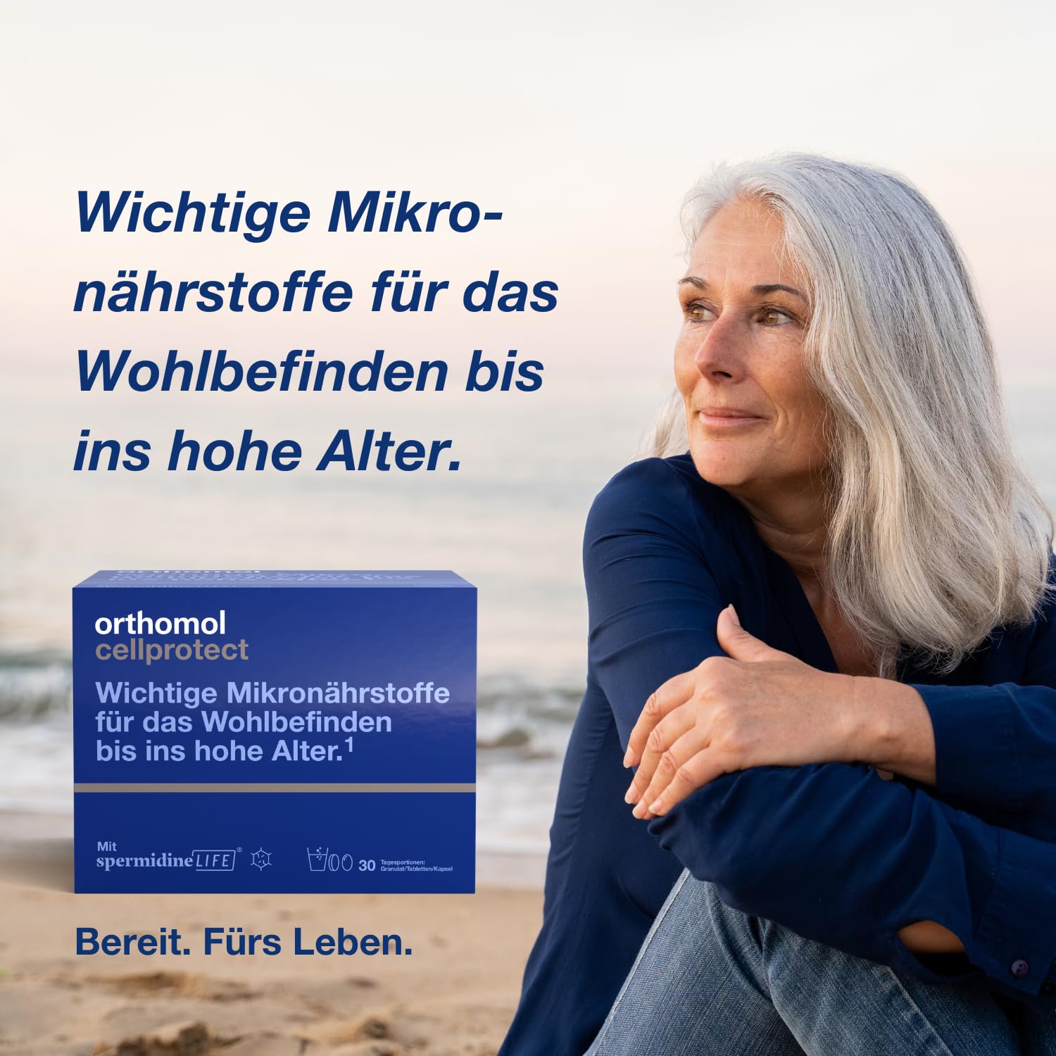 Orthomol Cellprotect - für das Wohlbefinden bis ins hohe Alter - mit Spermidin, Coenzym Q10 und Polyphenole - Granulat/Tabletten/Kapsel à 30 Tagesportionen