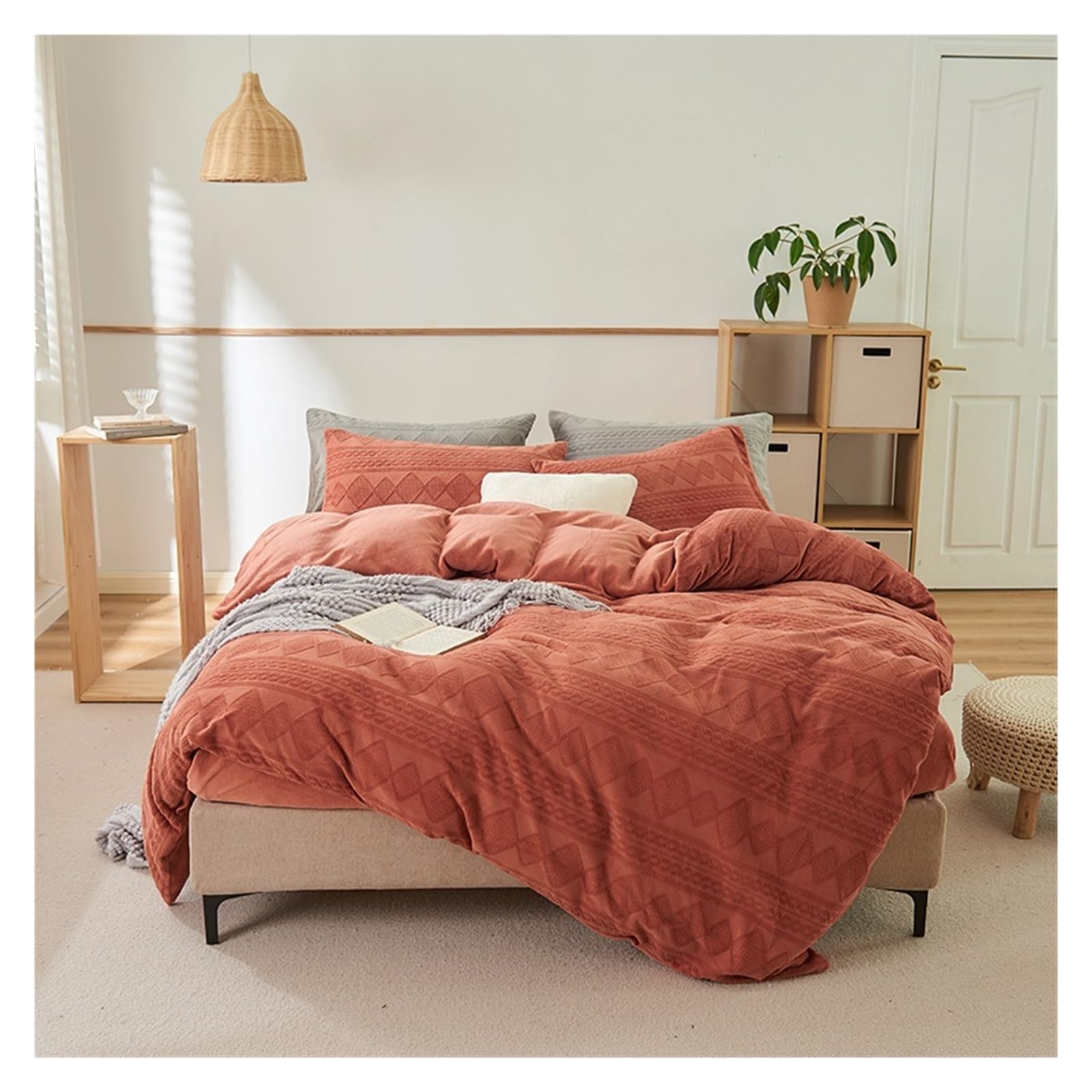 Housse de couette velours corail contre le froid nocturne parure de lit chaude et douce