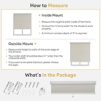 Vista 5 de SUNFREE - Persianas de ventana enrollables y opacas sin cuerdas para hogar y oficina, Tela, Beige