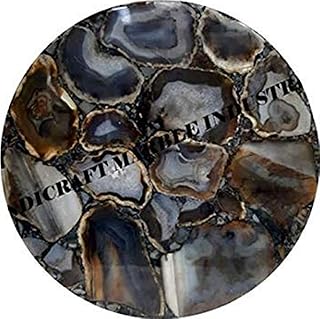 Round Coffee Table 24", Agate Table, Agate Table Top, Agate Coffee Table, Agate Side Table, Round Table, Stone Table. Grey Agate Geode Table