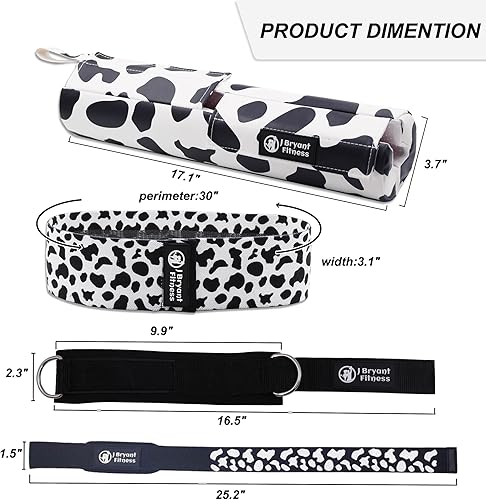 Miniatura 5 de J Bryant Juego de almohadillas de cuero con 2 correas de tobillo de cuero para máquinas de cable y correas de levantamiento de pesas, cojín grueso