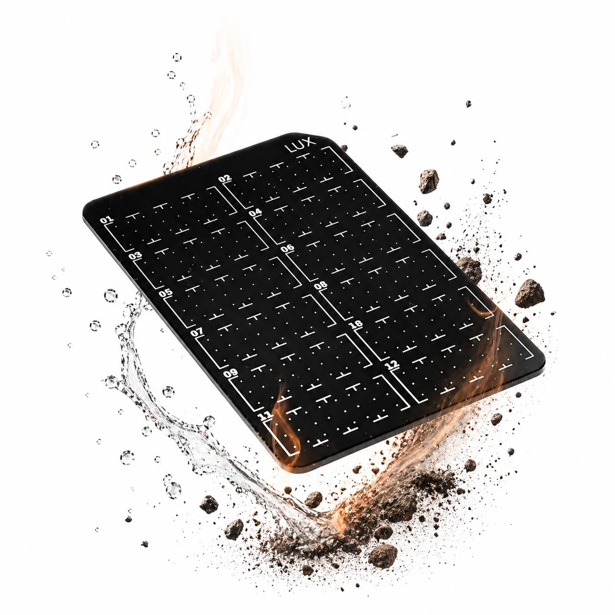LUX Wallet Steel Seed Phrase Backup 24 Wörter Bitcoin Crypto Recovery Metal Plate BIP39 Cold Wallet Ledger Black