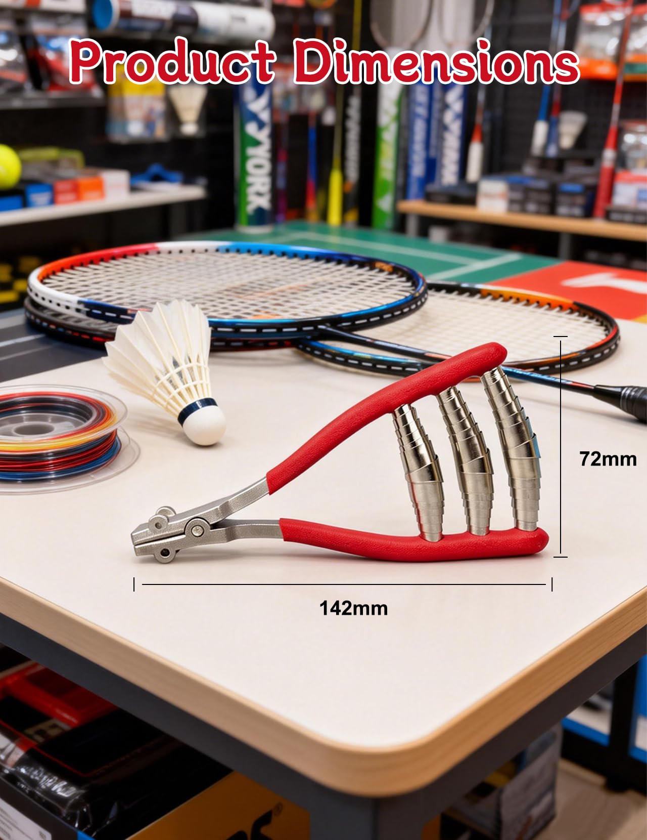 Starting Clamp Attrezzo di Copertura da Tennis Morsetto a 3 Molle per Racchette Tennis Badminton