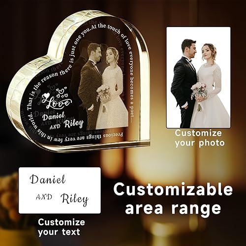 Miniatura 3 de Luz nocturna de bola de cristal 3D personalizada, foto personalizada con base de madera, regalo grabado para cumpleaños, boda, graduación y