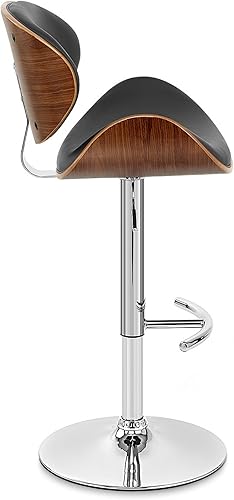 Miniatura 4 de Armen Living LCNABABLKWA Nápoles - Taburete giratorio en piel sintética Poliuretano Acabado en cromonegro