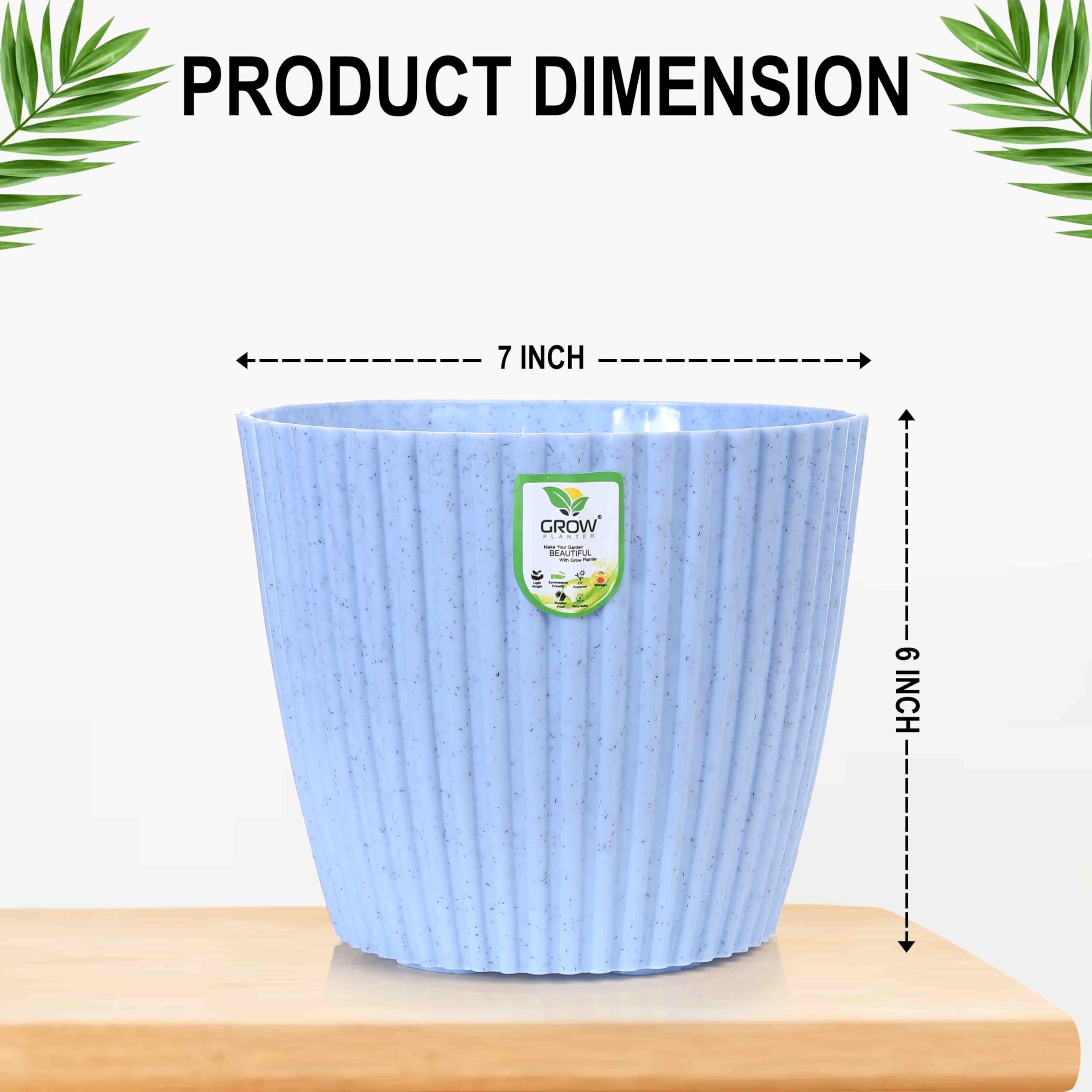 7" Plastic Mega Flower Pots - Pack of 4 -3 7" Plastic Mega Flower Pots - Pack of 4 -3